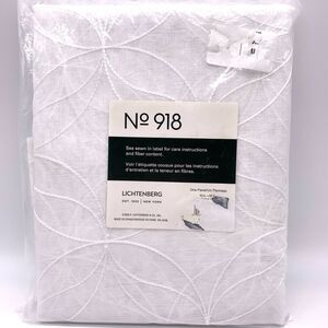 No 918 Lichtenberg White Floral Rod Pocket One Panel 50 in X 63 in